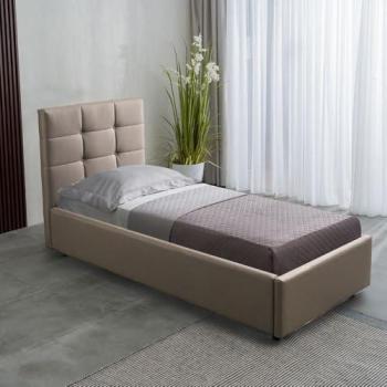 Cama individual gris tórtola con contenedor y somier