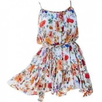 Blumenprint Mini Kleid für Strandtage
