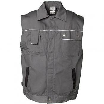 Planam Canvas 320 Weste grau schwarz für Herren XXL