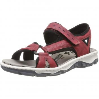 Rieker Damen 68879-35 Sandalen Rot/Schwarz