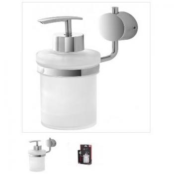 Dispenser Sapone Liquido a Muro Feridras Plaza Cromato/Vetro Satinato