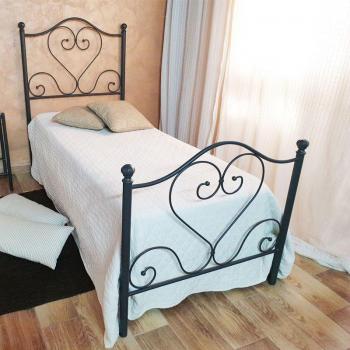 Cama de Hierro Negro y Oro 90x201 cm Elegancia IPERBRIKO