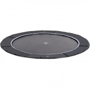 Diese Namen beziehen sich alle auf dasselbe Produkt: ein ebenerdiges Sports-Trampolin der Marke Exit mit einem Durchmesser von 427 cm und einer schwarzen Farbgebung