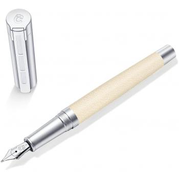 Staedler Initium Corium Eleganter Füllhalter – Beiges Leder, Mittelgröße – Made in Germany