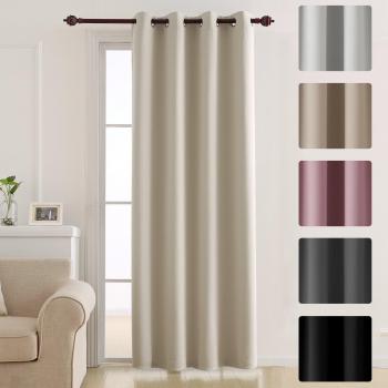 Deconovo UK Ring Top Blackout Curtain Panel in Light Beige