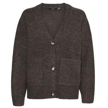 Cardigan Vero Moda 2024 – VMBOOM, marrón oscuro, con bolsillos integrados