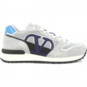 Valentino Mens Garavani VLogo Pace Low top Trainers in Grey Leather