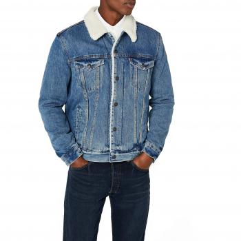 Levi's Type 3 Sherpa Trucker, Veste en Jean Homme, Bleu