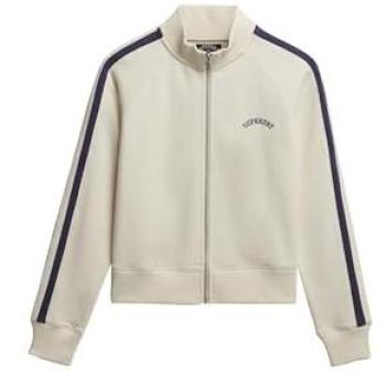 Felpa Zip Superdry Essential Logo Track Desert Bone Off White XS per Donna