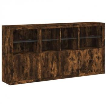 Meuble d’Entrée LED VidaXL Buffet Chêne Fumé 202×37x100 cm