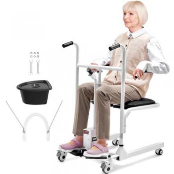 Silla de Ruedas para Pacientes con Asiento Dividido y Ruedas Bloqueables