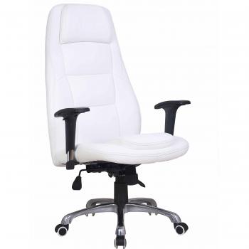 Silla Profesional Eco-Desk 122B: Regula Altura, Reposabrazos Extras y Polipiel Blanco