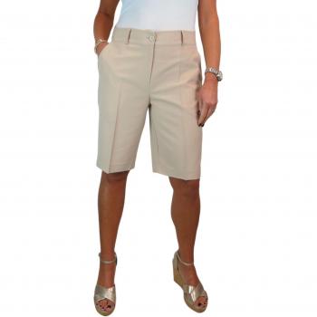 Paulo Due Women's Smart Pleated Tailored Shorts (Beige, 10)