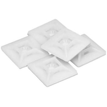 Confezione di 100 Basi Adhesive per Fascette 28x28mm Bianche