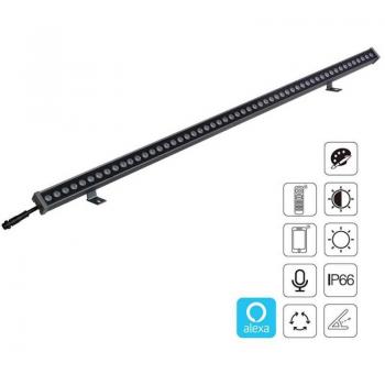 Proyector LED lineal 24W RGB+CCT, DC24V, RF, Alexa, SINC. 1m, regulable, RGB + Blanco dual