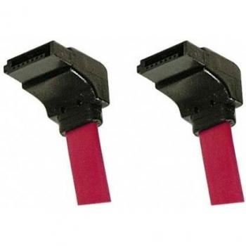 Tecline SATA Kabel, 7pol SATA St. / 7pol SATA St., abgewinkelt, 0,5 m, rot