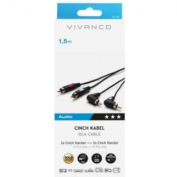 Vivanco Audio-Video Kabel 1,5m mit 90° Anschlüssen