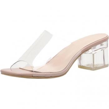 SAGACE Damen-Platzzapatos – Transparenter PVC-Absatz mit Schnallen‑Gurten