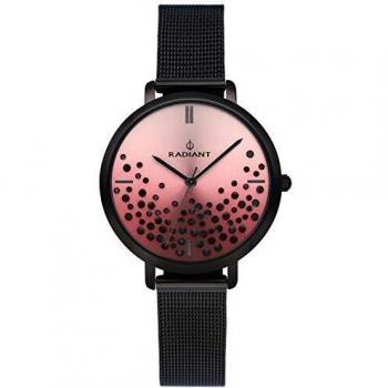 Reloj Negro Radiant Mujer con Malla milanesa