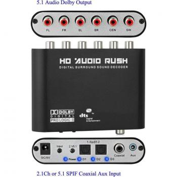 Optical to Analog Audio Converter for 5.1 Surround Sound