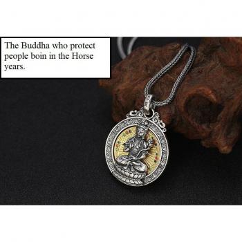 Buddhistischer Buddha Anhänger aus 925 Sterling Silber