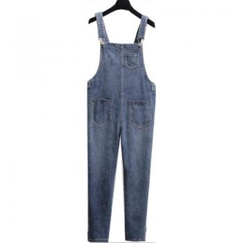 Loose Belly Support Maternity Overalls