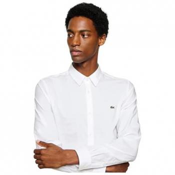 Lacoste Chemise Ville blanche manches longues