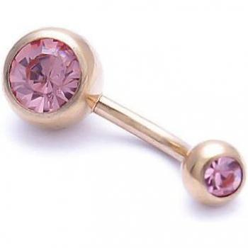 Cartilagem Gold Pearl Navel Ring – 9 Color Rhinestone Collection