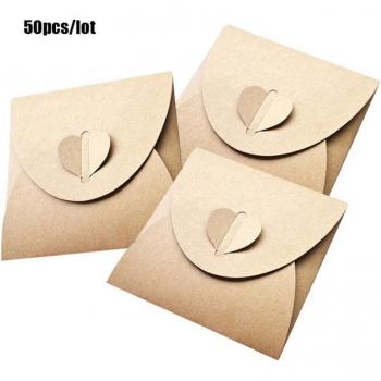 Estuche Kraft para CD y DVD 50 Uds 13x13cm Corazón