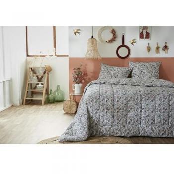 L'effet Papillon – Couette imprimée 260 x 240 cm + 2 taies d'oreiller 60 x 60 cm coton imprimé Malia