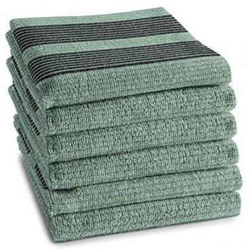 Grünes Baxter‑Handtuch-Set: 6 Stück, 50 × 55 cm, Baumwolle