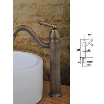 Grifo de baño de un solo agujero con acabado en latón antiguo ZSQ #118