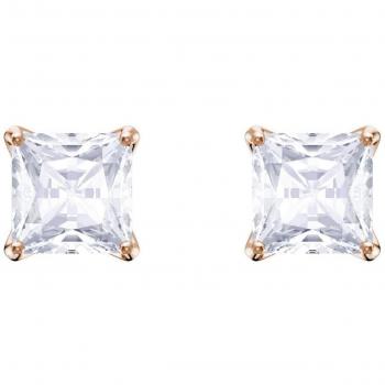 Rose Gold Plated White Pierced Earrings – Swarovski Attract