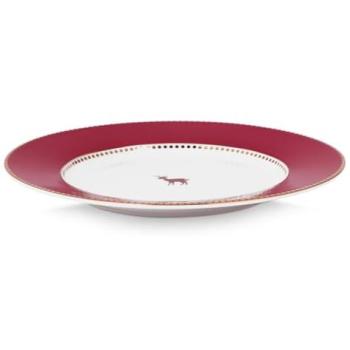 PIP STUDIO Frühstücksteller 21cm ROMANTISCHE VÖGEL Dunkelrot