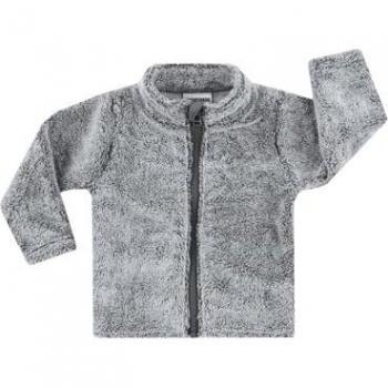 Kuschelige Lama-Jacke in grau melange