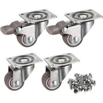 1 Inch Low Profile Soft Rubber Casters