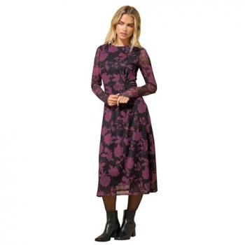 Robe violette à fleurs M & Co Petite en maille