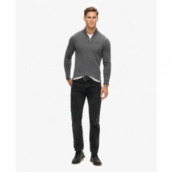 Superdry Essential Embroidered Knit Half Zip Sweater
