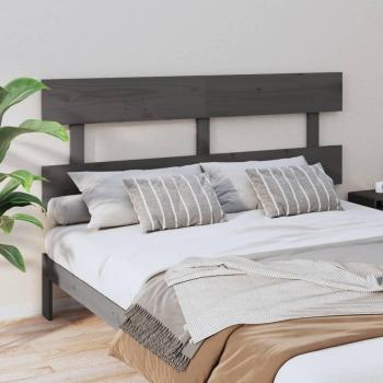 JINLEFU Solid Wood Pine Bed Headboard Grey 164x3x81 cm