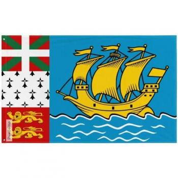 St. Pierre et Miquelon Garderobe Vorhang 160 x 240 cm – Polyester, zweisilbig, Eisenhaken