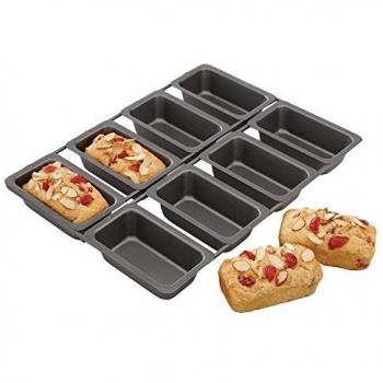 Chicago Metallic 8-Slot Mini Loaf Pan in Grey Color