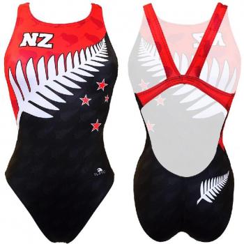 Turbo NZ Flag Swim Top Black White Red XL