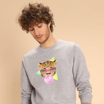 Sweatshirt BUBBLE GUM LEO gris chiné XS homme