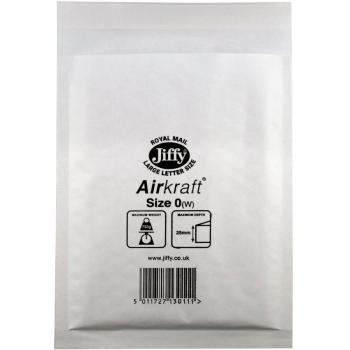 Jiffy Airkraft White Size 0 Mailers, Pack of 100