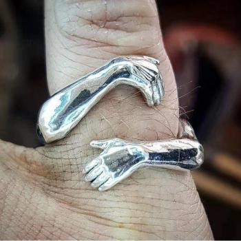 Gothic Engagement Hug Rings