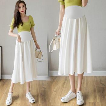 Robe midi moulante pour femmes enceintes, couleur noir blanc