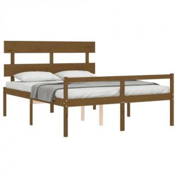 VidaXL King Size Senior Bed without Mattress Honey Brown