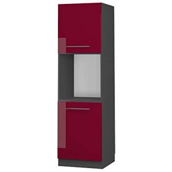 Vicco Herdumbauschrank Fame-Line Bordeaux Hochglanz/Anthrazit 60 cm