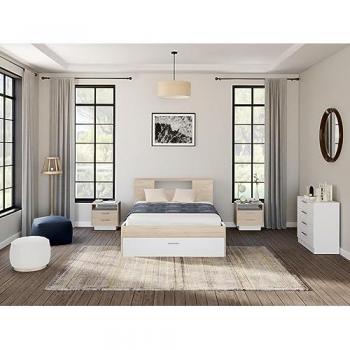 Letto Lavoro Semplice 160x200 Naturale & Bianco
