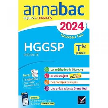 Annales du bac Annabac 2024 HGGSP Tle générale (spécialité): sujets corrigés nouveau Bac